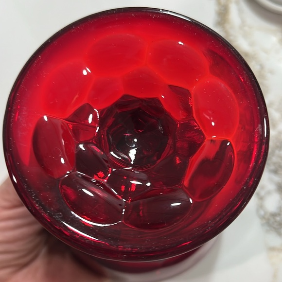 Vintage L.E Smith ruby-red glass pedestal,lidded candy dish tall 91/4 x4” wide - Picture 6 of 11